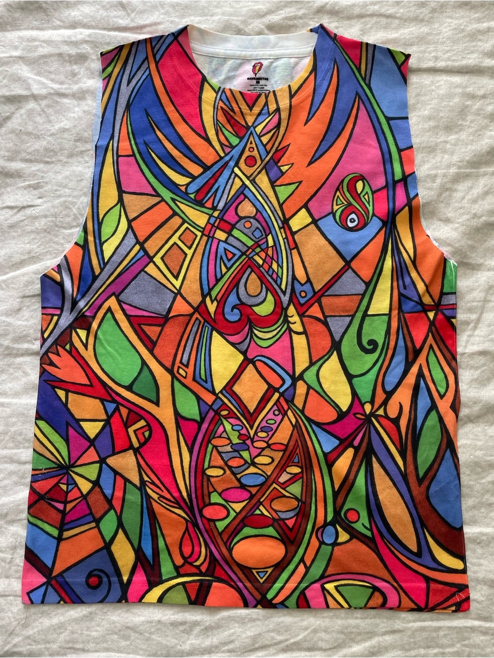 Rave Nectar Shirt Men’s Vibrant Multicolor Sleeveless Psychedelic Dance Tank Top